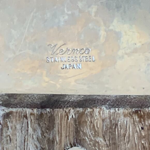 King Arthur Vernco Ice Cream Scoop Vtg Inlaid Stainless Steel Wood Handle - Picture 10 of 10